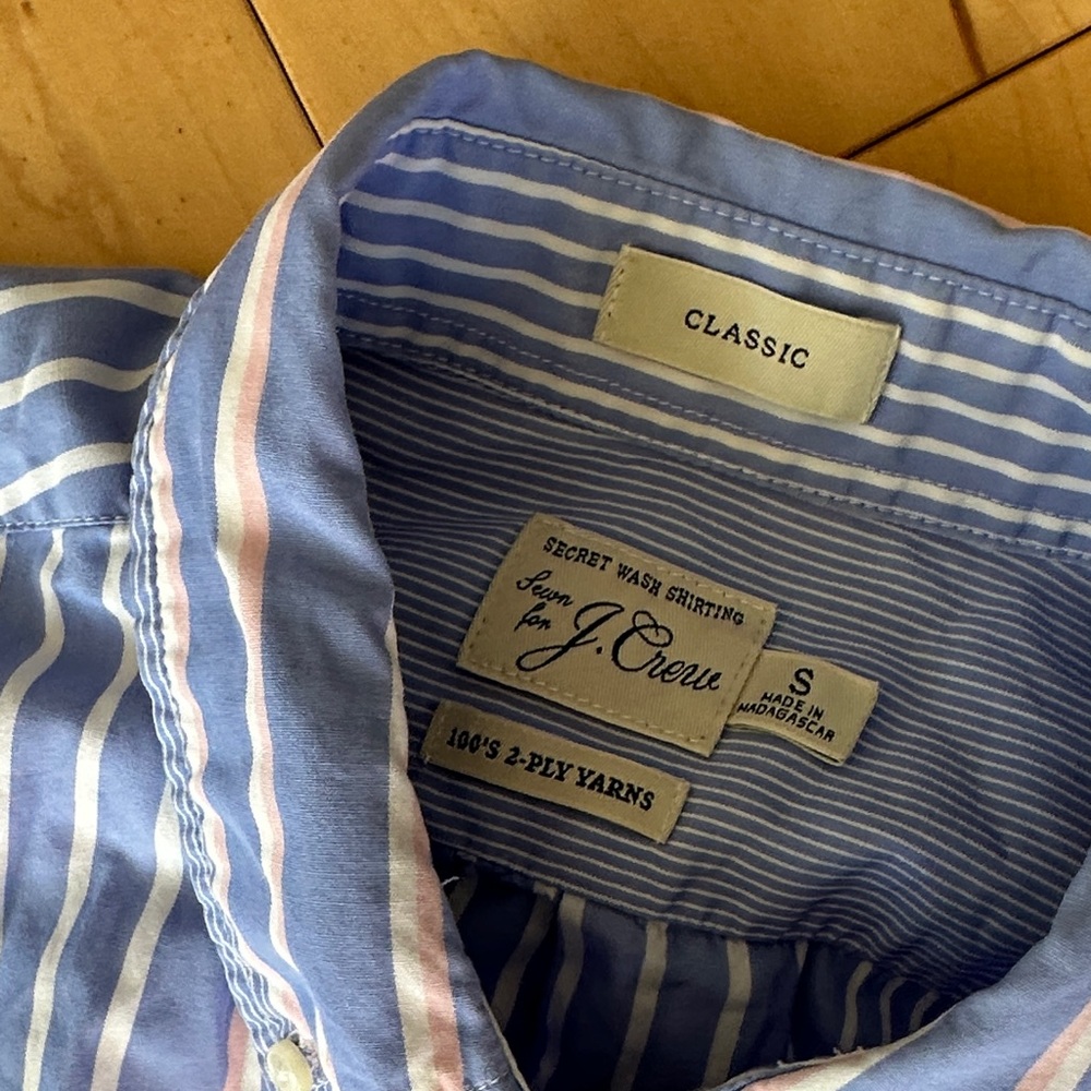 J. Crew Crazy Stripe Cotton Shirt EUC Men’s S - Picture 2 of 9